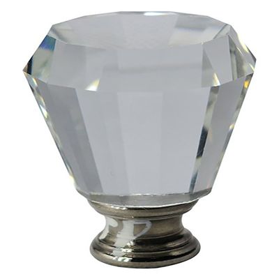 Urbanest Crystal Anne Lamp Finial, Brushed Steel, 2-inch Tall