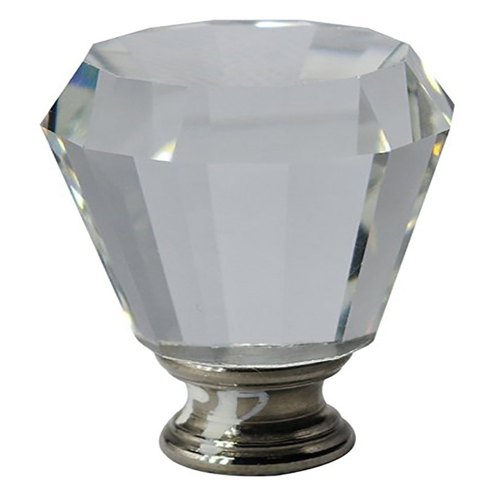Urbanest Crystal Anne Lamp Finial, Brushed Steel, 2-inch Tall