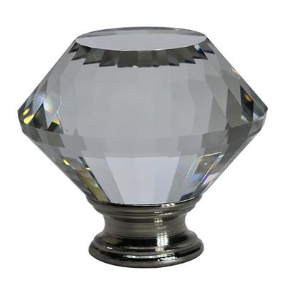 Urbanest Crystal Catherine Lamp Finial, Brushed Steel, 1 7/8-inch Tall