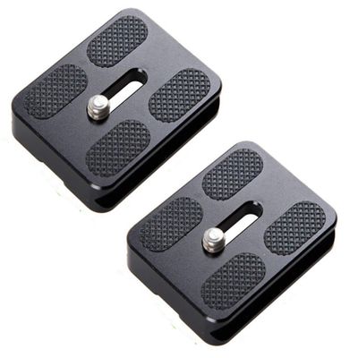 (2 Packs) Fotasy 50mm Arca Swiss Plate, 50 mm QR Plate, Quick Release Plate, Small Arca Plate, Tripod Quick Release Plate fits Arca-Swiss Universal Standard Clamp for DSLR Camera Tripod Ballhead