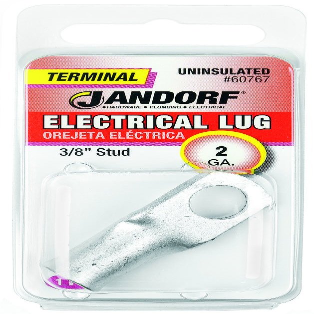 Jandorf 60767 TERM ELECTR LUG 2 UN Terminal, No Size, Silver