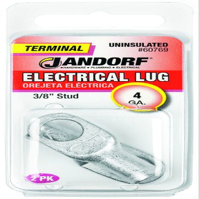 Terminal, Electrical Lug, 4 Gauge, Uninsulated, 3/8 Inch: Compact Solution for Secure Electrical Wiring
