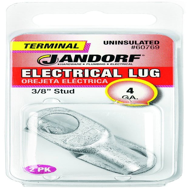 Terminal, Electrical Lug, 4 Gauge, Uninsulated, 3/8 Inch: Compact Solution for Secure Electrical Wiring