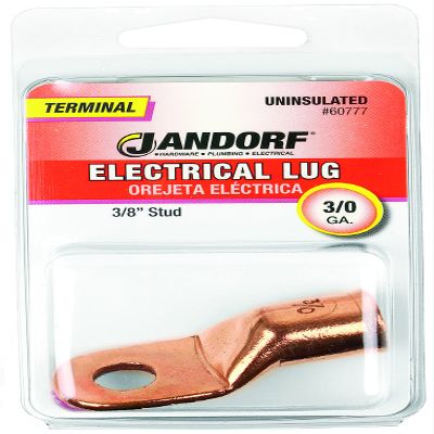 Terminal, Electrical Lug, 3/0 Gauge, Uninsulated, 3/8 Inch: Reliable Performance for High-Gauge Wiring