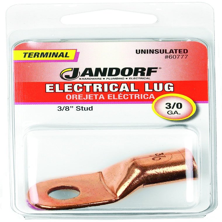 Terminal, Electrical Lug, 3/0 Gauge, Uninsulated, 3/8 Inch: Reliable Performance for High-Gauge Wiring