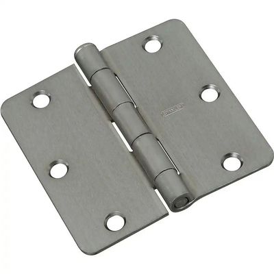 National Hardware Door Hinge N830-245 - Satin Nickel, 3-1/2 Inch Round Corners - Metal