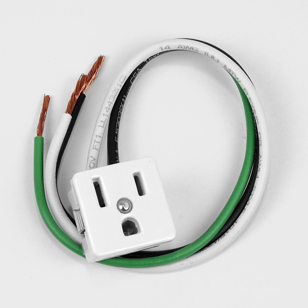 Jandorf 61017 Outlet 3 Prong White Wire Lead