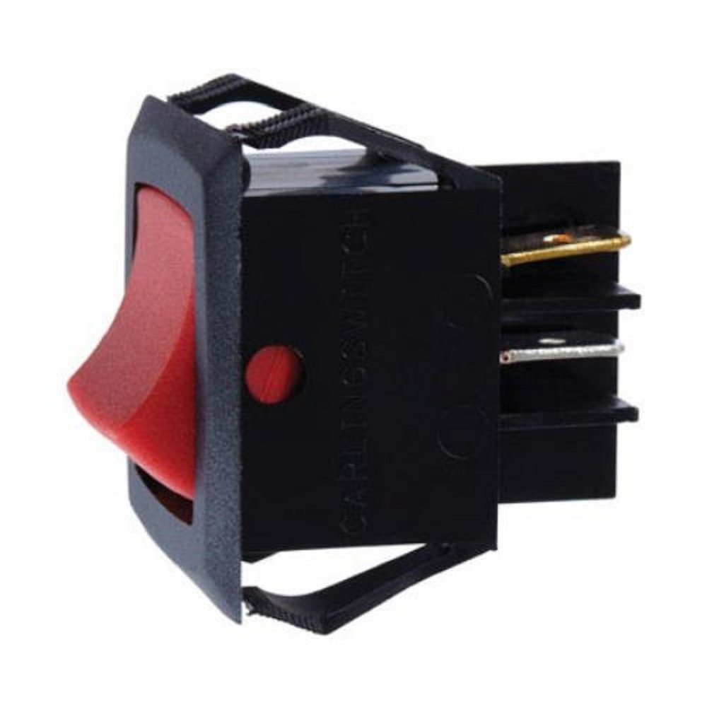 Switch, Curved Red Rocker, On/Off, 4 Tab: Stylish Design for Distinctive Lighting
