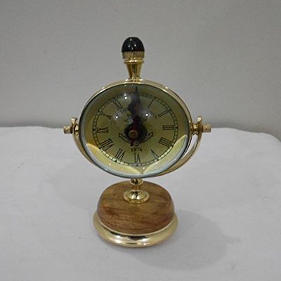 THOR INSTRUMENTS Nautical Maritime ~ Table TOP Brass Finish Desktop ~ Table Clock Decor Rustic Vintage Home Decor Gifts