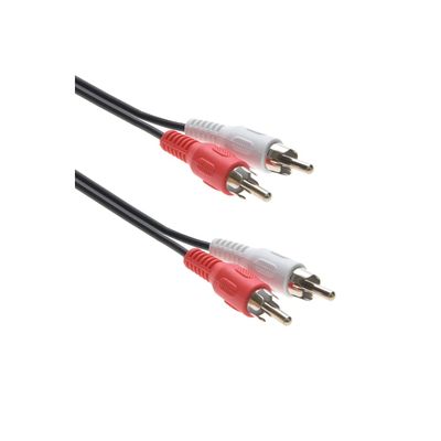 2 Pack, 12 Feet 2 RCA Male to Male Audio Cable (2 White/2 Red Connectors) , CNE467011