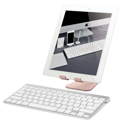 elago P2 Stand [Rose Gold] - [Premium Aluminum][Ergonomic Angle][Cable Management] - for iPad and Tablet PC