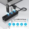 TECKNET USB C to Ethernet, Aluminum 3 Port USB 3.0 Hub with RJ45 10/100/1000 Gigabit Ethernet Adapter Converter LAN Wired Network Adapter for Laptop view 3