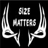 6 x 4" Size Matters Deer Antlers Horns Vinyl Die Cut Decal Bumper Sticker, Windows, Cars, Trucks, laptops, etc view 1
