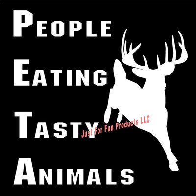 5.5 x 5.5 PETA People Eating Tasty Animals Vinyl Die Cut Decal Bumper Sticker, Windows, Cars, Trucks, laptops, etc