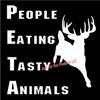 5.5 x 5.5 PETA People Eating Tasty Animals Vinyl Die Cut Decal Bumper Sticker, Windows, Cars, Trucks, laptops, etc view 1