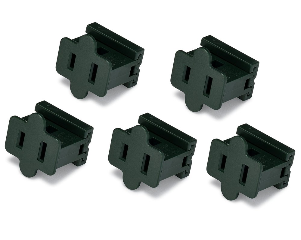 Holiday Lighting Outlet Female Green Slip Plug, Zip Plug, Vampire Plug, Gilbert Plug, Slide Plug (25, SPT-1)