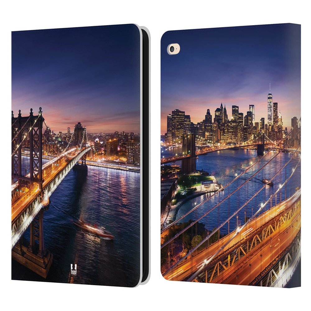 Head Case Designs Brooklyn Bridge City Skylines Leather Wallet Case Compatible with Apple iPad Air 2 (2014)