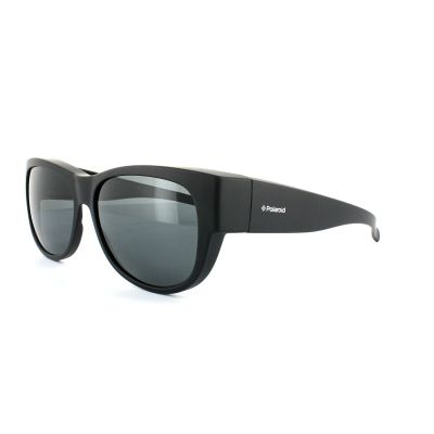 Polaroid Suncovers Fitover Sunglasses 9004/S DL5 Y2 Matte Black Grey Polarized