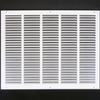 HVAC Premium 26'' x 14'' [Duct Opening] Flat Stamped Steel Return Air Grille - Sidewall and Ceiling - HVAC Vent Duct Cover - White [Outer Dimensions: 27.75''w X 15.75''h] view 1