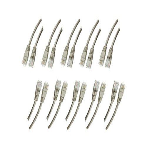 10 pack, CAT5E Gray Hi-Speed LAN Ethernet Patch Cable, Snagless/Molded Boot, 6 Inch, CNE468810