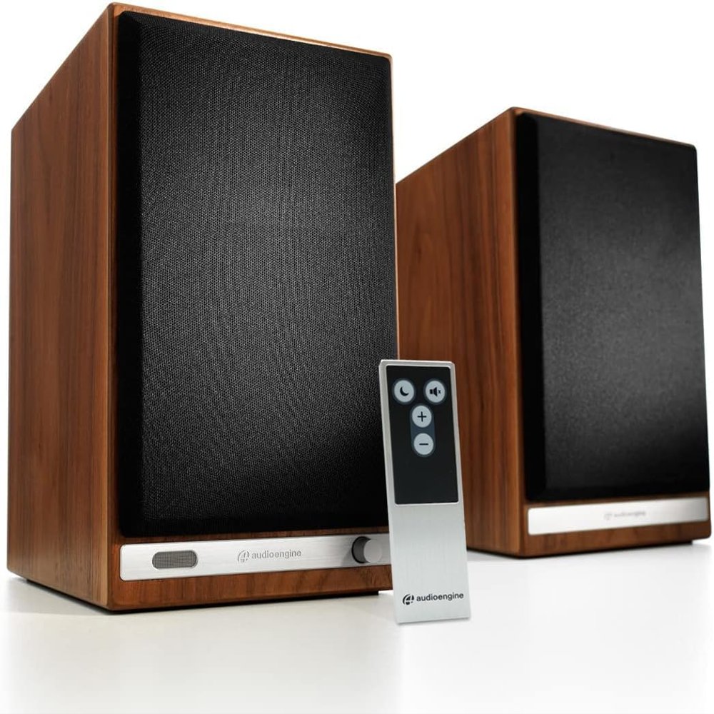 Audioengine HD6 Premium Powered Bookshelf Speakers | 150W Audiophile-Grade Bluetooth 5.0 Speakers with aptX HD | 24-Bit DAC | Real Wood Veneer