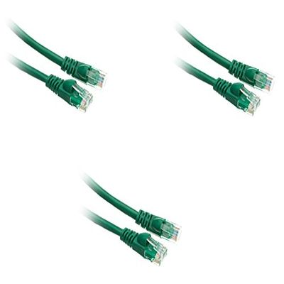 3 Pack Cat5e Cable with UTP Molded Boot 350MHz 4 Feet Green, CNE483028