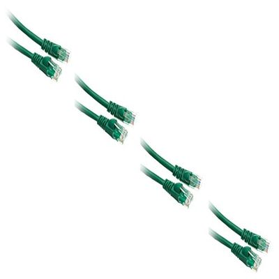 C&E 4 Pack Cat5e Cable with UTP Molded Boot 350MHz 4 Feet Green, CNE483035