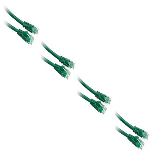 C&E 4 Pack Cat5e Cable with UTP Molded Boot 350MHz 4 Feet Green, CNE483035