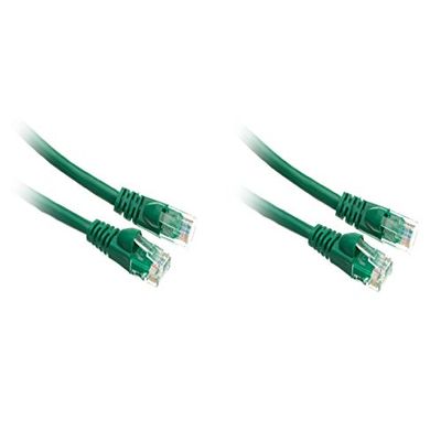 C&E 2 Pack Cat5e Cable with UTP Molded Boot 350MHz 7 Feet Green, CNE483196