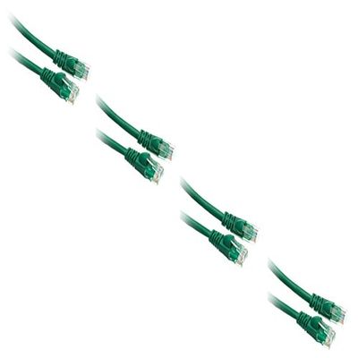 C&E 4 Pack Cat5e Cable with UTP Molded Boot 350MHz 35 Feet Green, CNE483509