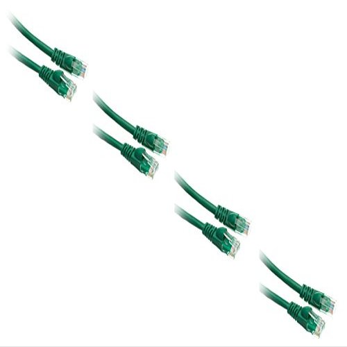 C&E 4 Pack Cat5e Cable with UTP Molded Boot 350MHz 35 Feet Green, CNE483509