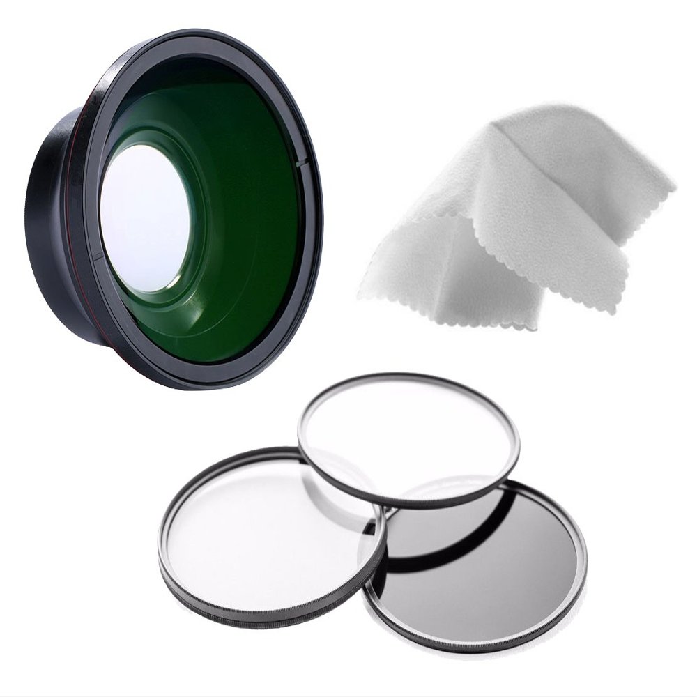 Super Wide Angle Lens w/Macro Compatible with Sony HXR-NX100 + Filters