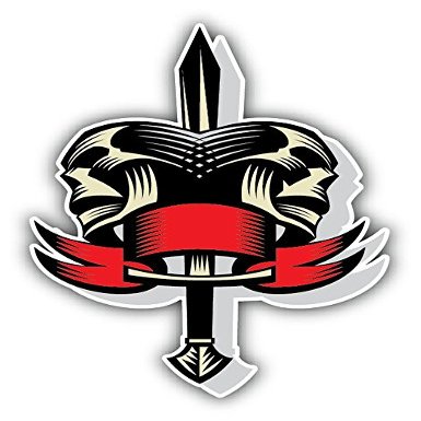Piracy Arms Sword Sticker Decal Design 3" X 5"