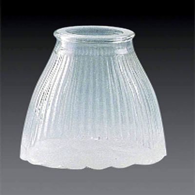 VOLUME LIGHTING GS-90 5" Bell-Shaped Clear Frosted Ribbbed Glass with Frost Accent