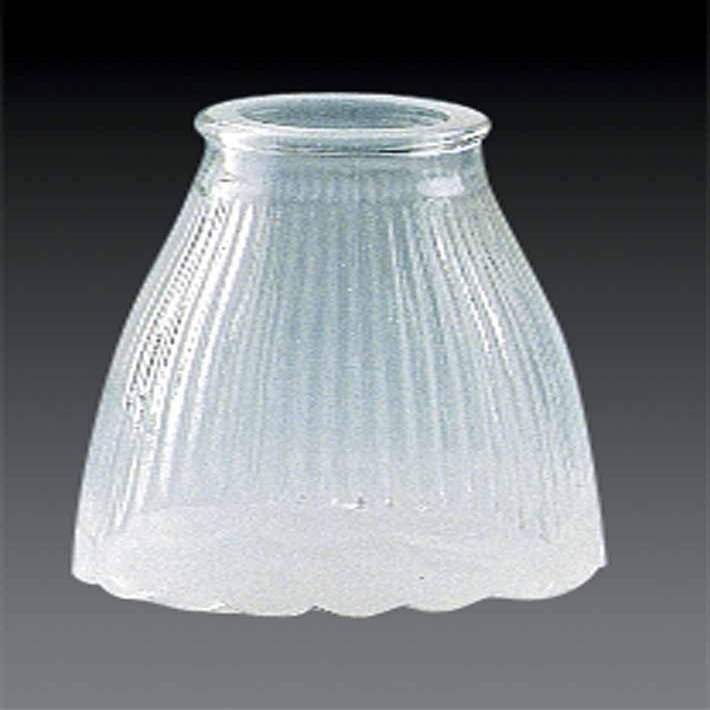 VOLUME LIGHTING GS-90 5" Bell-Shaped Clear Frosted Ribbbed Glass with Frost Accent