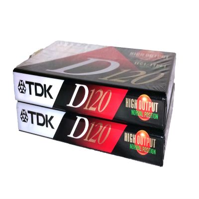 TDK D120 Slimline EcoCase High Output Precision Rigid Construction Mechanism IEC I / Type I Normal Bias Audio Cassette Tapes - 2 Pack