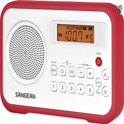 Sangean Digital Compact AM/FM Dual Alarm Clock Radio with Built-in Speaker & Large Easy to Read Backlit Display