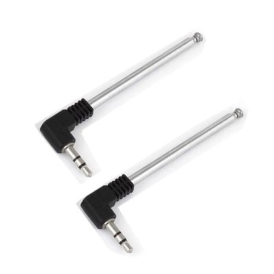 2pcs 224mm Length 4 Sections Telescopic Antenna 3.5mm Male Plug Connector for FM Radio