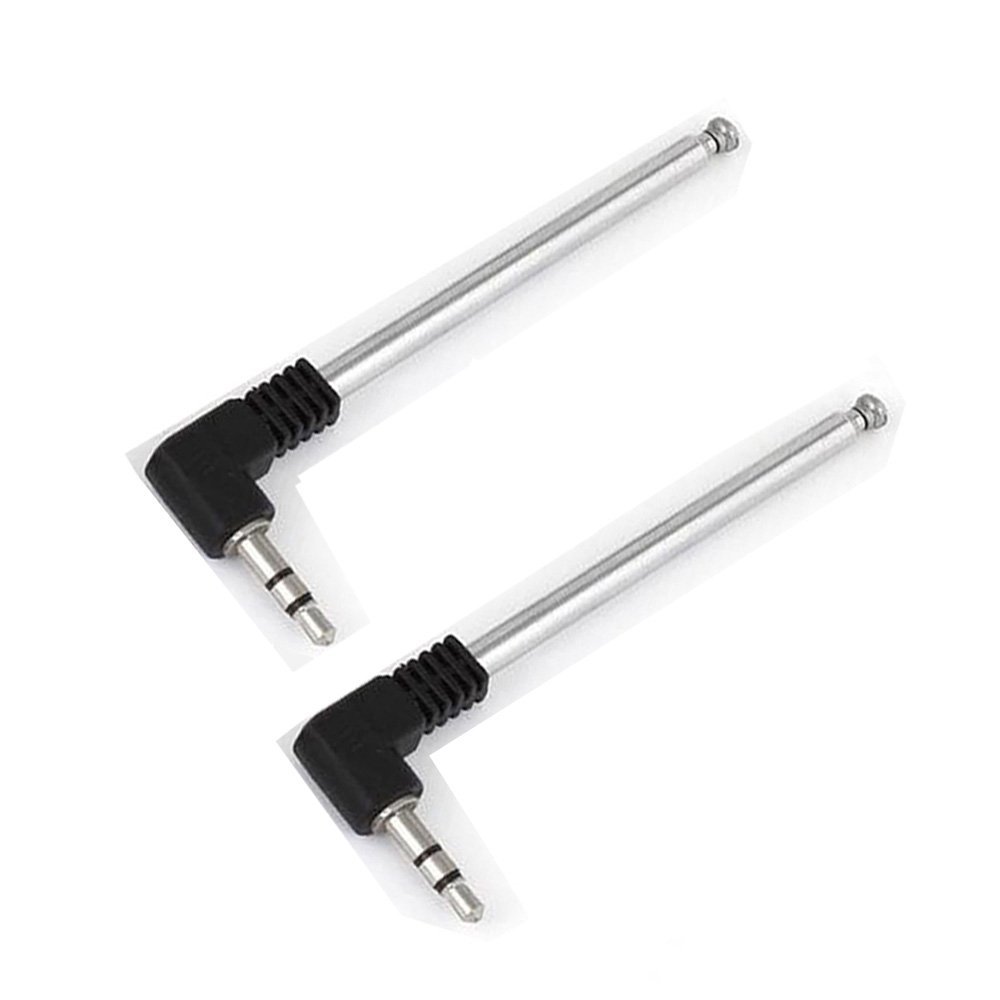 2pcs 224mm Length 4 Sections Telescopic Antenna 3.5mm Male Plug Connector for FM Radio