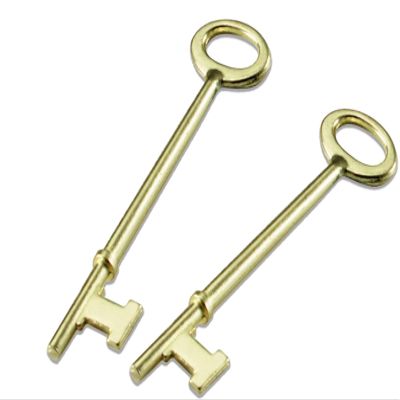 Lucky Line Skeleton Key with Flat TIP for Lever Locks, Antique Doors & Locks, 2 Pack (87002)
