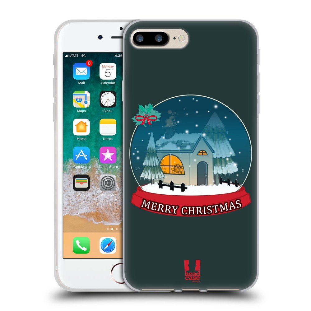 Head Case Designs Snow Globe Mix Christmas Collection Gel Case [Military Grade Protection] Compatible with Apple iPhone 7 Plus/iPhone 8 Plus and Compatible with MagSafe
