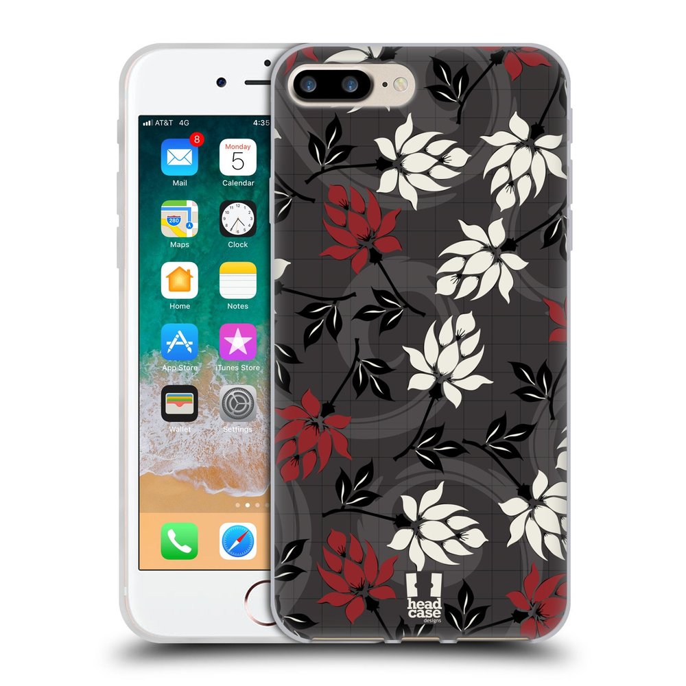 Head Case Designs Lotus Japawaiian Pattern Gel Case [Military Grade Protection] Compatible with Apple iPhone 7 Plus/iPhone 8 Plus and Compatible with MagSafe