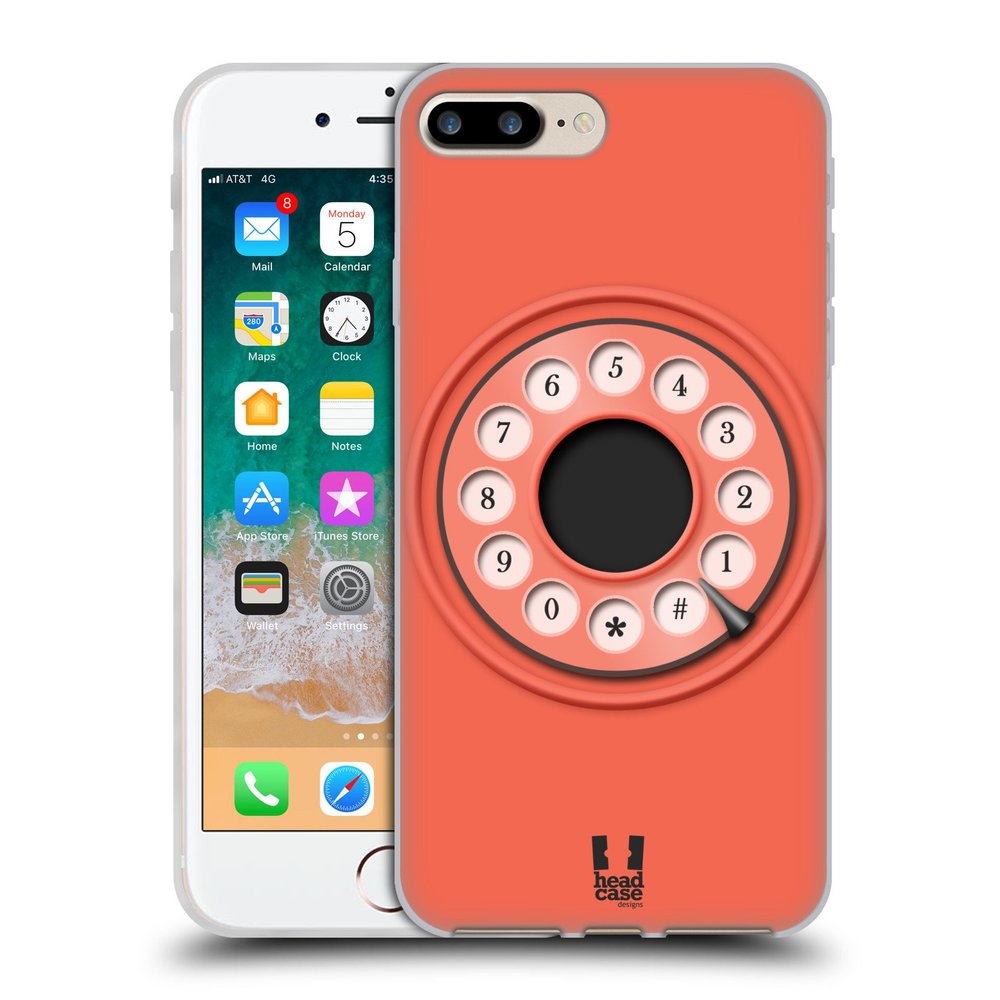 Head Case Designs Tangerine Dream Retro Phones Gel Case [Military Grade Protection] Compatible with Apple iPhone 7 Plus/iPhone 8 Plus and Compatible with MagSafe