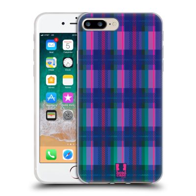 Head Case Designs Pink and Blue Flannel Fridays Gel Case [Military Grade Protection] Compatible with Apple iPhone 7 Plus/iPhone 8 Plus and Compatible with MagSafe