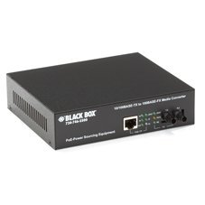 Black Box LPM601A 10BASE-T/100BASE-TX to 100BASE-FX Media Converter, 100m Multimode Fiber, Panel Mount, 1 Channel, 48-36V DC