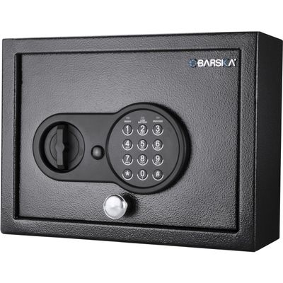 Barska Digital Keypad Security Safe Box 0.15 Cu Ft Solid Steel Top-Opening Drawer Safe with Deadbolts for Home, Office, Jewelry, Cash, and Valuables