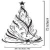 Christmas Tree Wall Decal Sticker by Stickerbrand 6ft Tall 72in X 45in - Easy to Apply/Removable. Made in The USA. #281A (Black) view 2