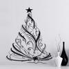 Christmas Tree Wall Decal Sticker by Stickerbrand 6ft Tall 72in X 45in - Easy to Apply/Removable. Made in The USA. #281A (Black) view 4