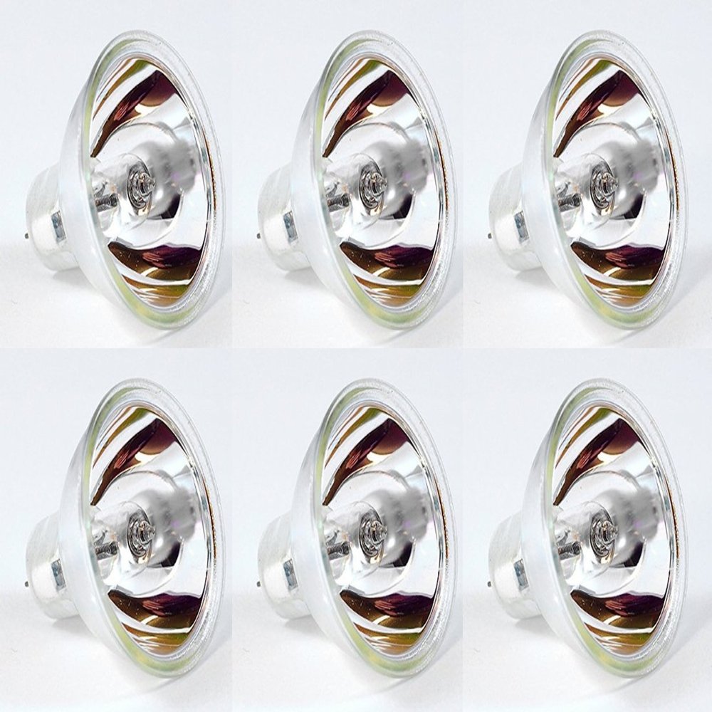 EiKO EKE Halogen Dichroic Reflector Bulb (Pack of 6), 21 Volts, 150 Watts, CC-6 Filament, 1.75"/44.5mm MOL, 2.00"/50.8mm MOD, 200 Rated Life, MR16 Bulb, GX5.3 Base
