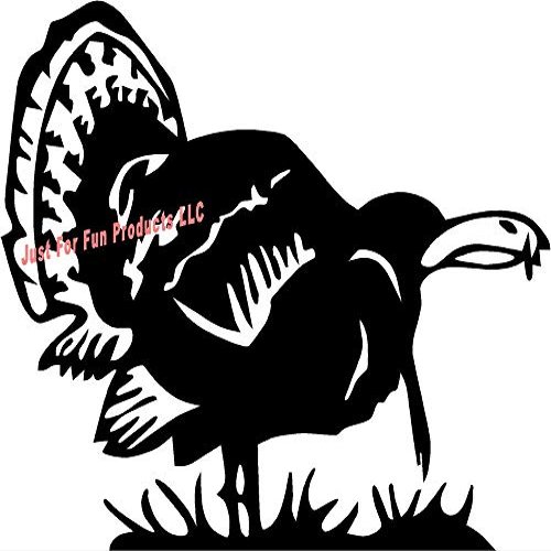 Just For Fun Black - 5.75 x 5.5 Turkey Strut Hunting Vinyl Die Cut Decal Bumper Sticker, Windows, Cars, Trucks, laptops, etc